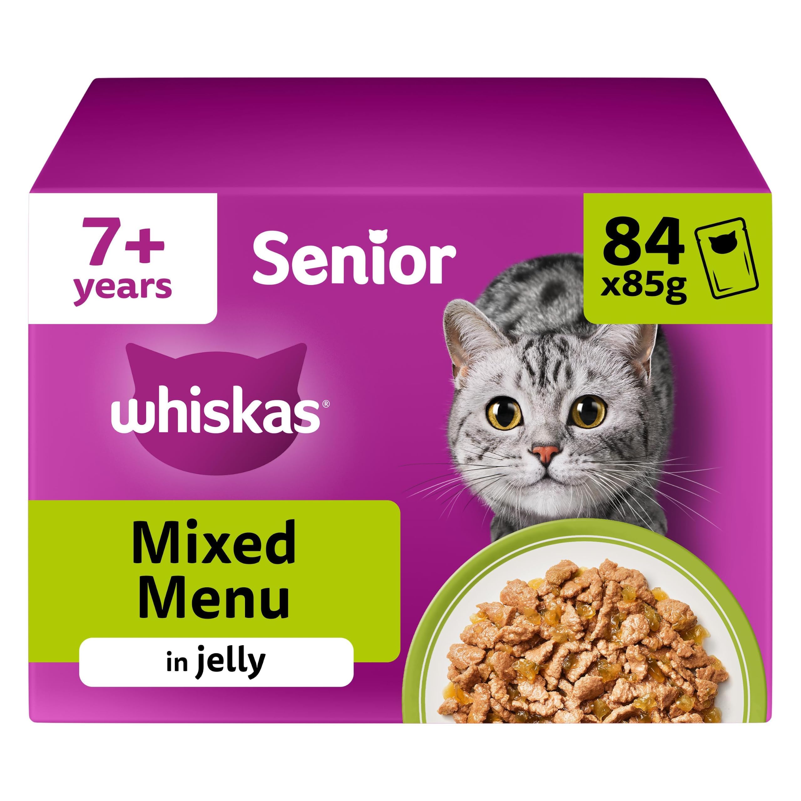 Whiskas 7+ Senior Mixed Menu Pouches In Jelly - 84 X 85G