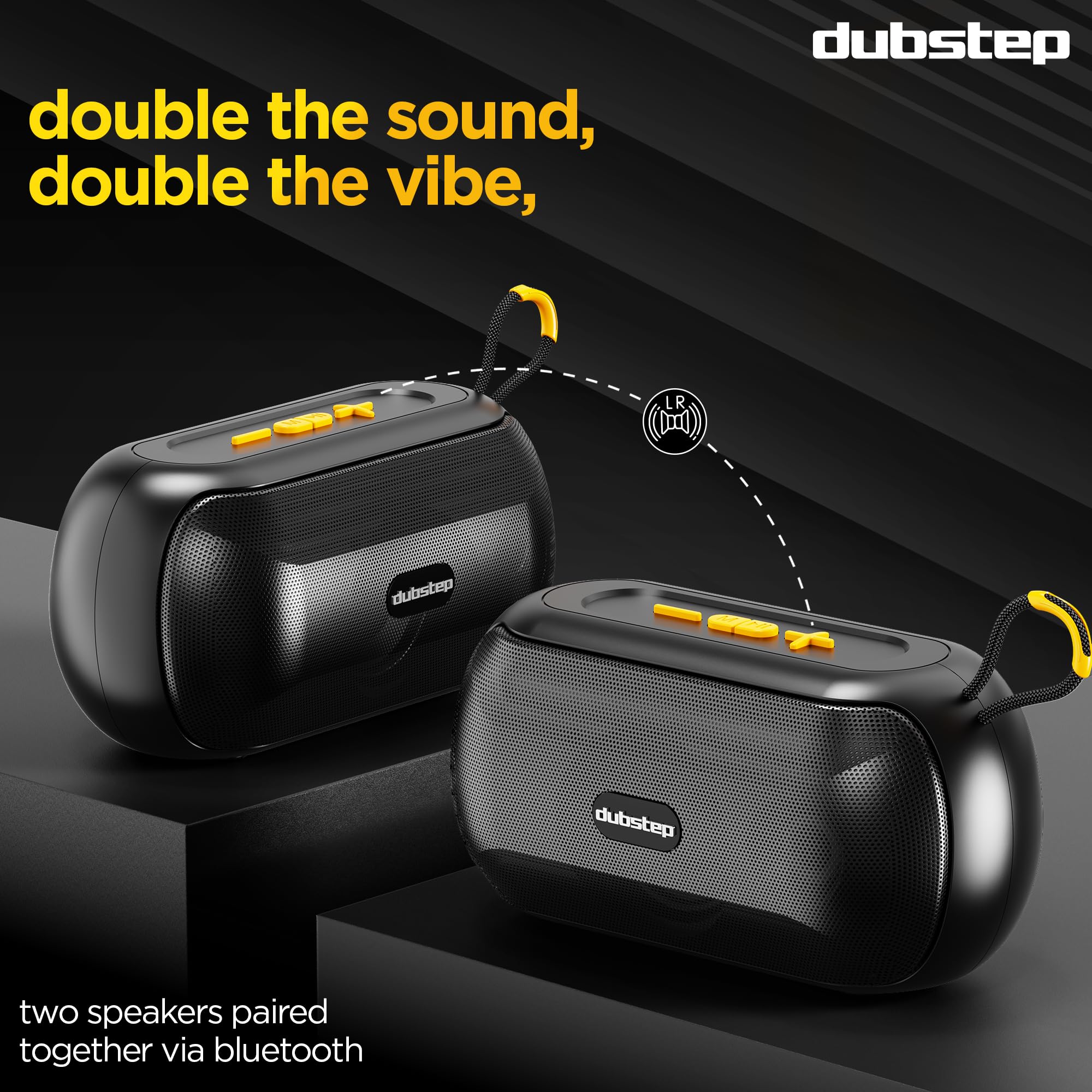 Dubstep Pop 1400 Portable Bluetooth Speaker | 14W Loud Sound, Deep Bass with XBASS, 16 Hrs Playtime, TWS Stereo Pairing, 52mm Driver, Splash-Resistant, Carry Strap (Black) — Amazon image 11