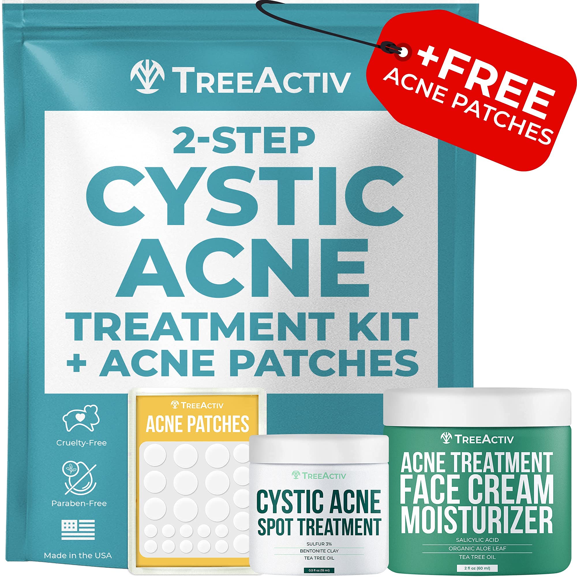 Buy TreeActiv 2Step Cystic Acne Kit Salicylic Pimple Cream Face