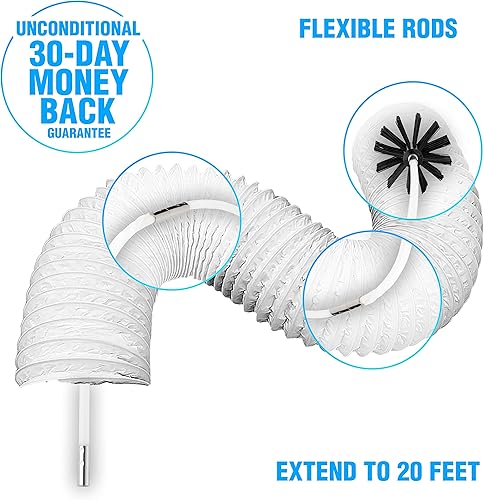 Miniatura 6 de Kit de limpiador de ventilación de secadora 20 pies innovador removedor de pelusa reutilizable de nailon fuerte  Cepillo de pelusa flexible con