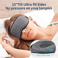Vista 3 de ZGGCD Sleep Mask, 100% Blackout Sleeping Mask for Side Sleeper, 3D Contoured Eye Mask for Women Men, Night Blindfold with Adjustable Strap, Soft