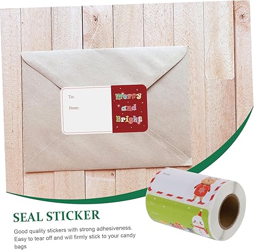 Miniatura 6 de NOLITOY 2 Rolls Sticker Stocking Stuffer Gifts Christmas Gift Tags Present Wrapping Decals Xmas Adhesive Label Christmas Gift Label Birthday Gift