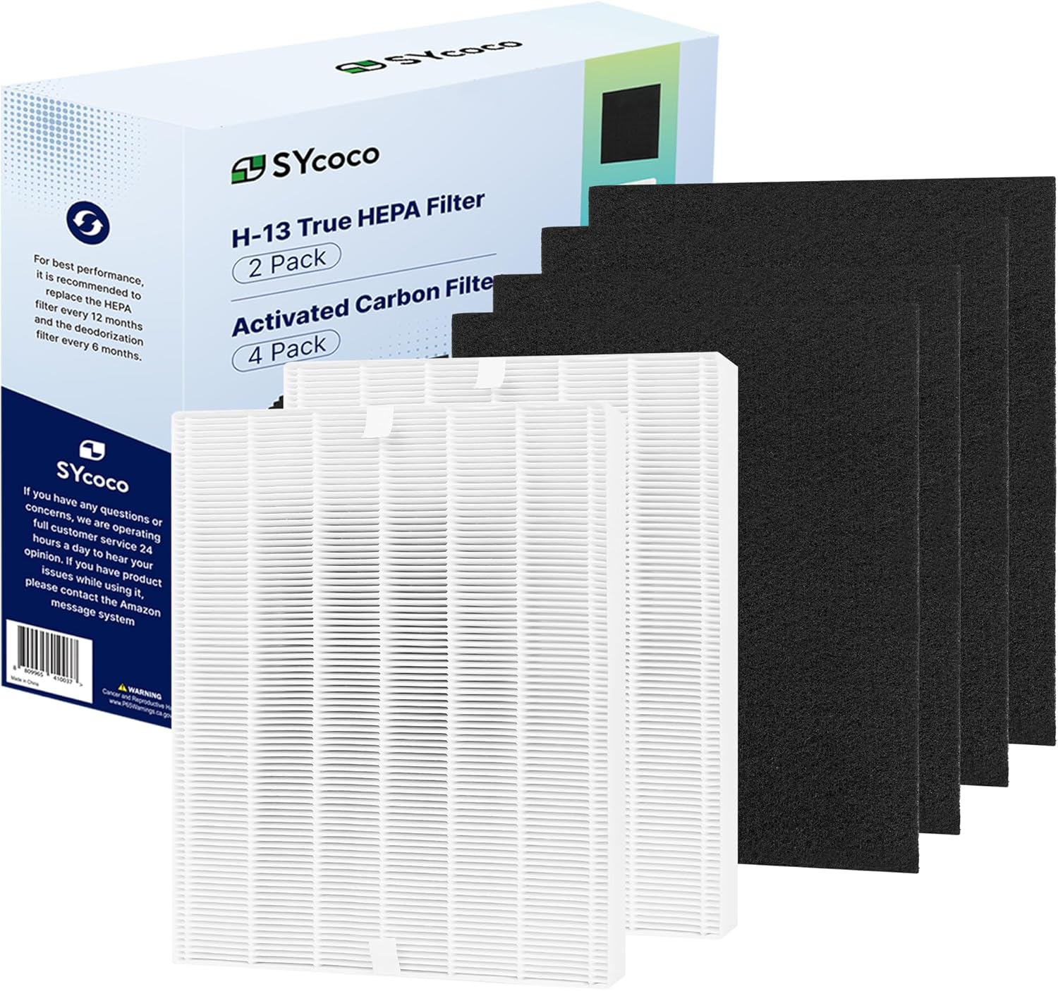 Air Purifier Filter Replacement for Home Coway Purifiers - High Efficiency H13 True HEPA Filter, 2 HEPA and 4 Carbon Filters (Coway AP-1512HH Compatible)