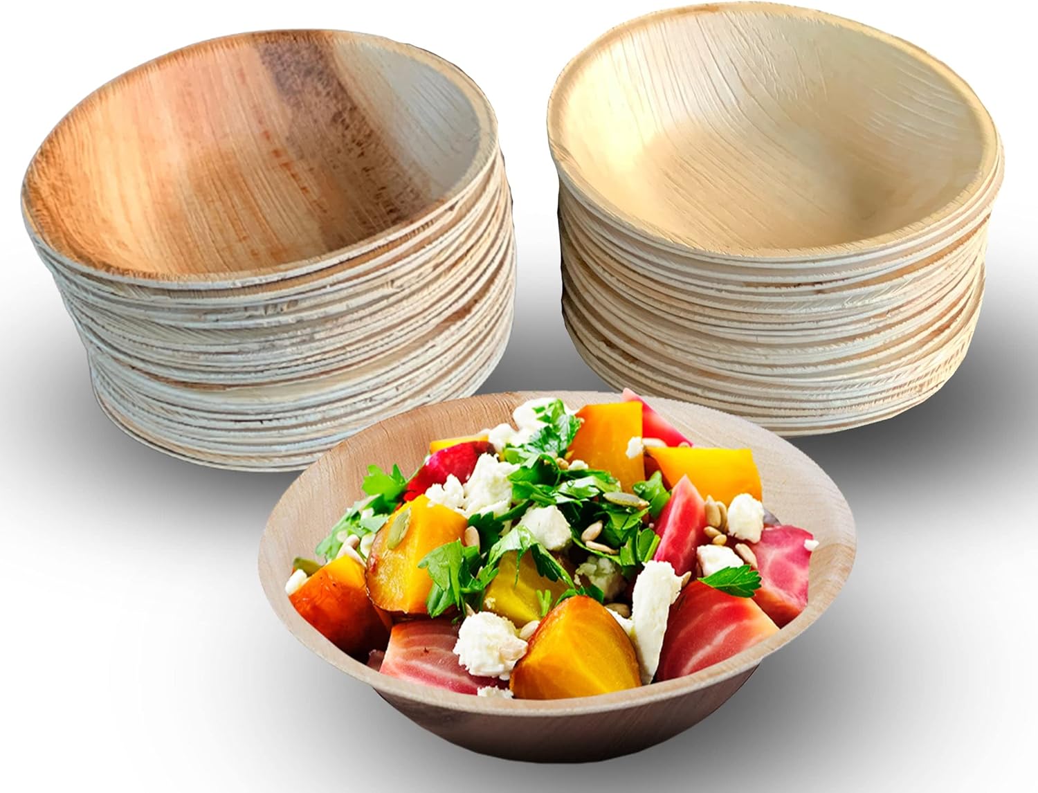 7.5" Round Bowls Palm Leaf Bowls Better than Bamboo & Paper Bowls