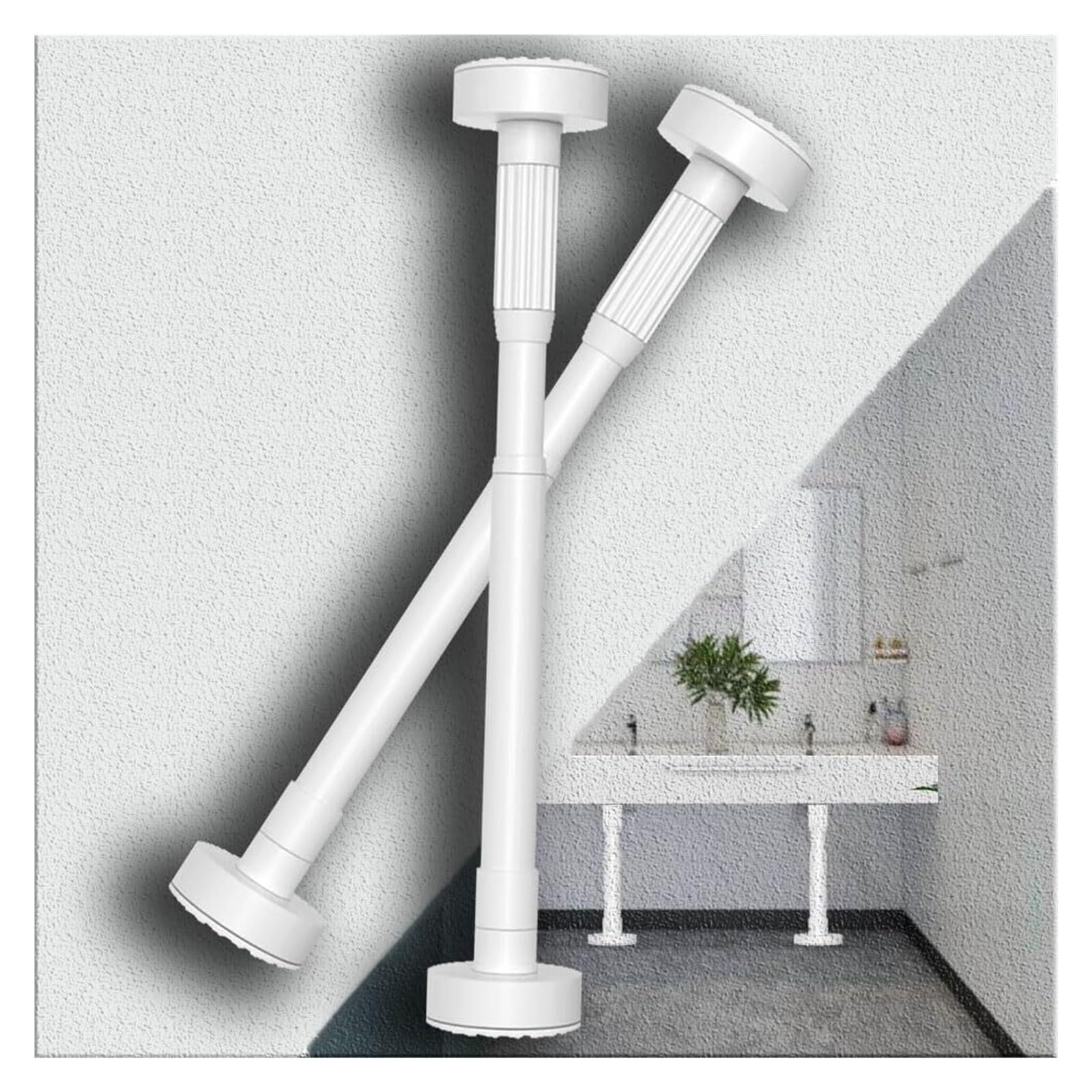 DHetyE Sink support legs Drill Free Support Poles For Kitchen SinkStainless Steel Sink Legs(Wit,2*Height 35 50cm)