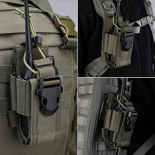 Miniatura 2 de VIPERADE MOLLE - Funda de radio para chaleco, funda universal para walkie talkie, soporte de radio para cinturón de servicio, soporte de radio de