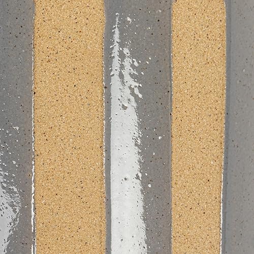 Miniatura 2 de Bloomingville Maceta redonda de cerámica de 5.5 pulgadas con rayas de alivio de cera, capacidad para macetas de 4 pulgadas, color lila y marrón