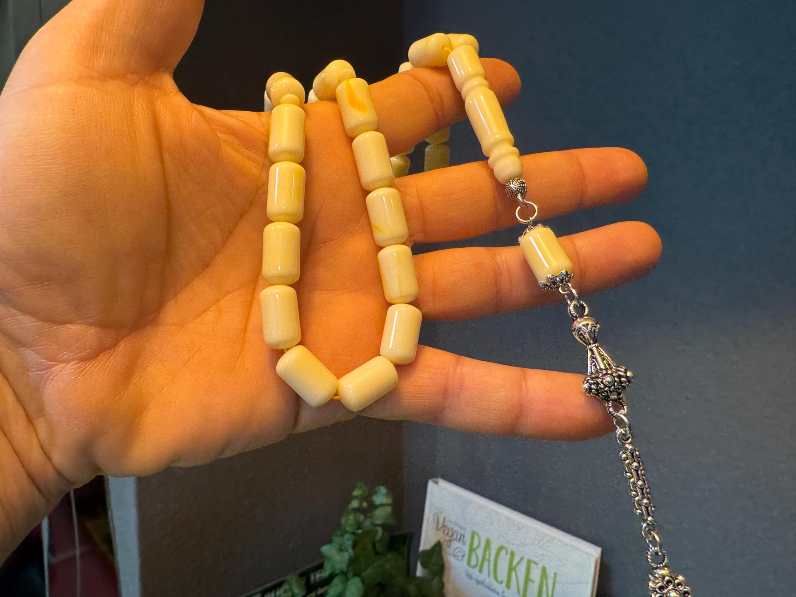 Ates Sikma 33 łańcuszek modlitewny islamski prezent kuka Tesbih Misbaha islam Tasbih Namaz Tasbeeh Amber Sandalous Prayerbeads Rosary, Bakalite Faturan Kehribar Oltu Turkish niebieski Turkiye