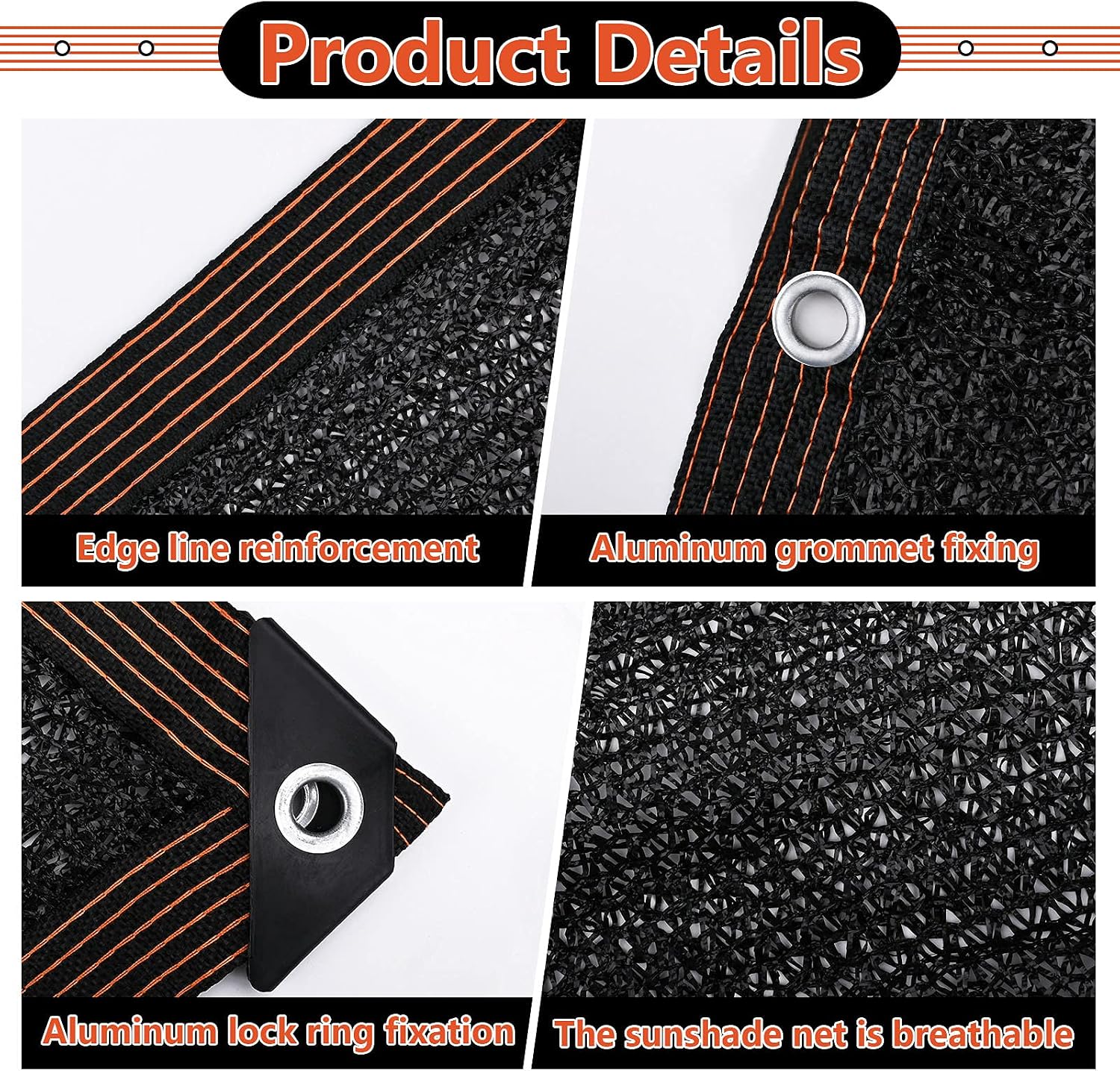 40% 6.5Ft x 13Ft Black Sunblock Shade Cloth Net Taped Edge with Grommets, Premium Sun Shade Mesh Tarp Perfect for Garden, Greenhouse, Chicken Coop, Flowers, Plants Heat Protection.