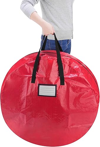 Miniatura 5 de Elf Stor - Bolsas de almacenamiento para árbol de Navidad y coronas, juego de 2 unidades, para árboles artificiales de 9 pies y coronas navideñas de