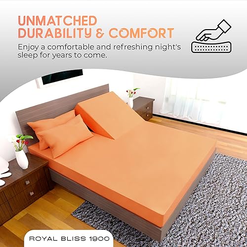 Miniatura 7 de Royal Bliss - Juego de sábanas de algodón egipcio 1900 y bambú de calidad con 1 sábana bajera, parte superior dividida de 36 pulgadas, 1 sábana