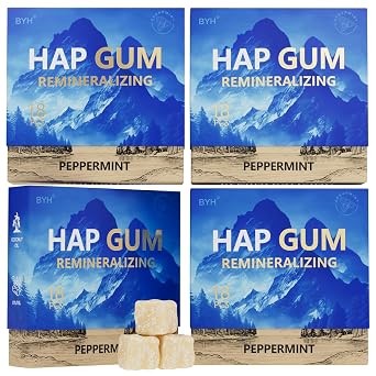 BYH Remineralizing Gum with Nano Hydroxyapatite & Xylitol Tooth Remineralization 72 piecrs