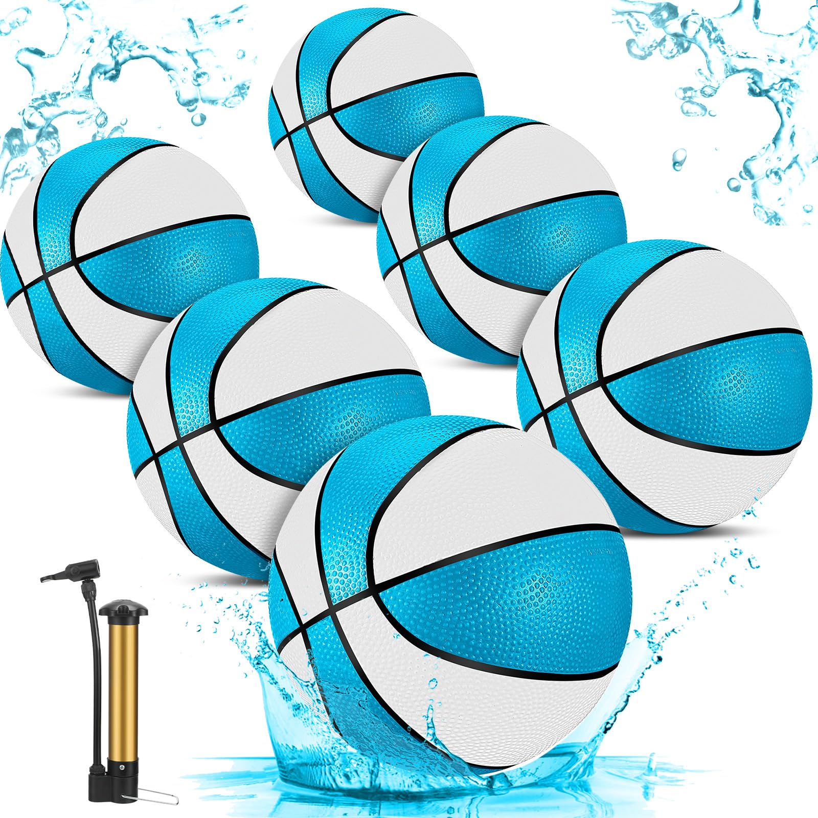 Jenaai 6 Pcs Pool Basketball 9 Inch Operation Christmas Water