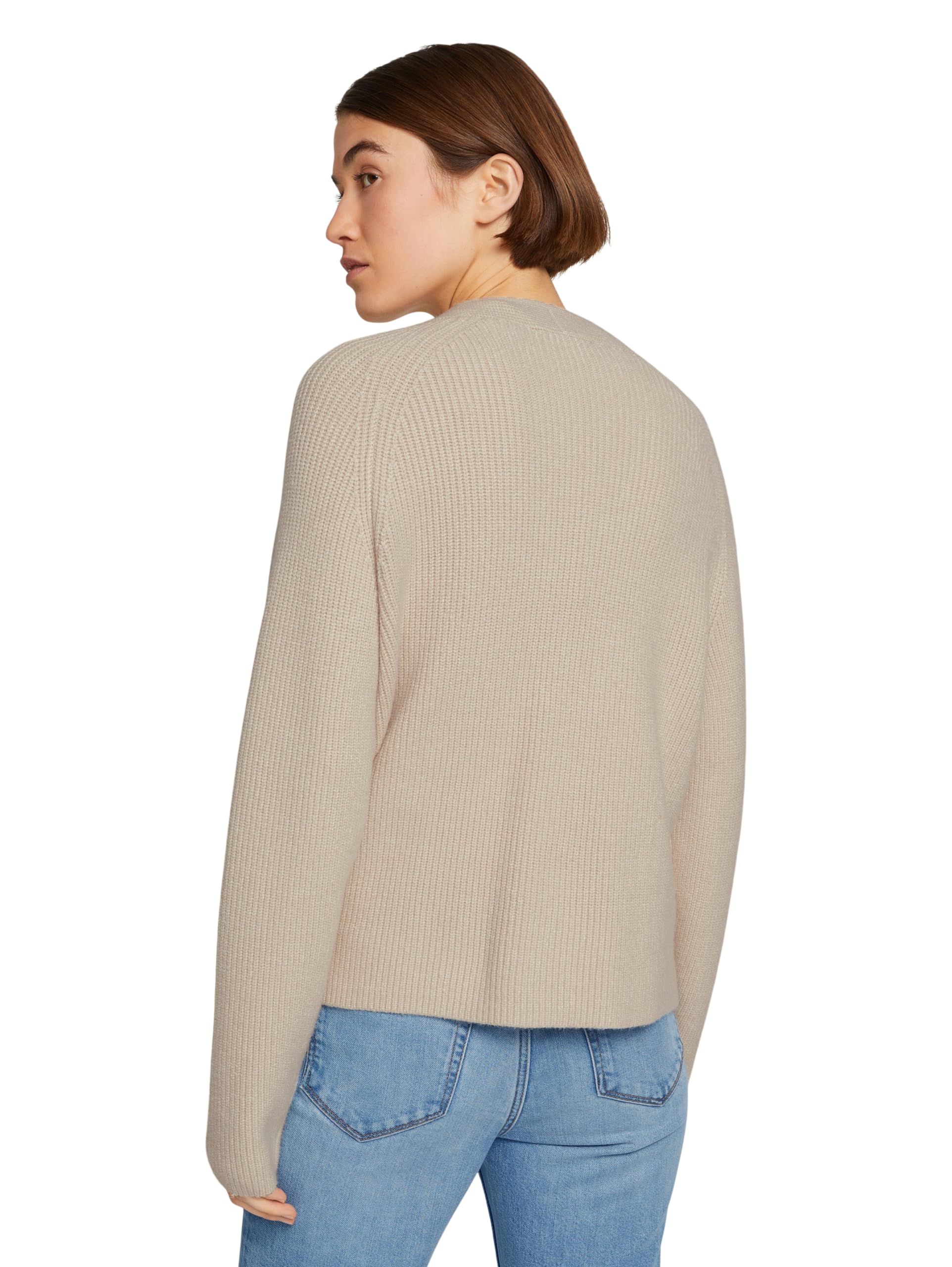 TOM TAILOR Denim Damski Basic Kardigan 1030000, 10336 - Light Cashew Beige, M