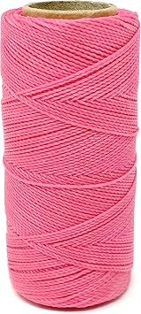 Linhasita Waxed Cord 1 mm Pink Macrame Thread Made in Brazil PE-4/100G TEX 595 COR 915 168 Meters
