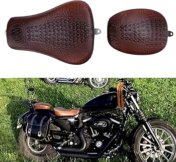 Amazon.com: Motorcycle Brown Crocodile Front Driver Solo Seat+Rear