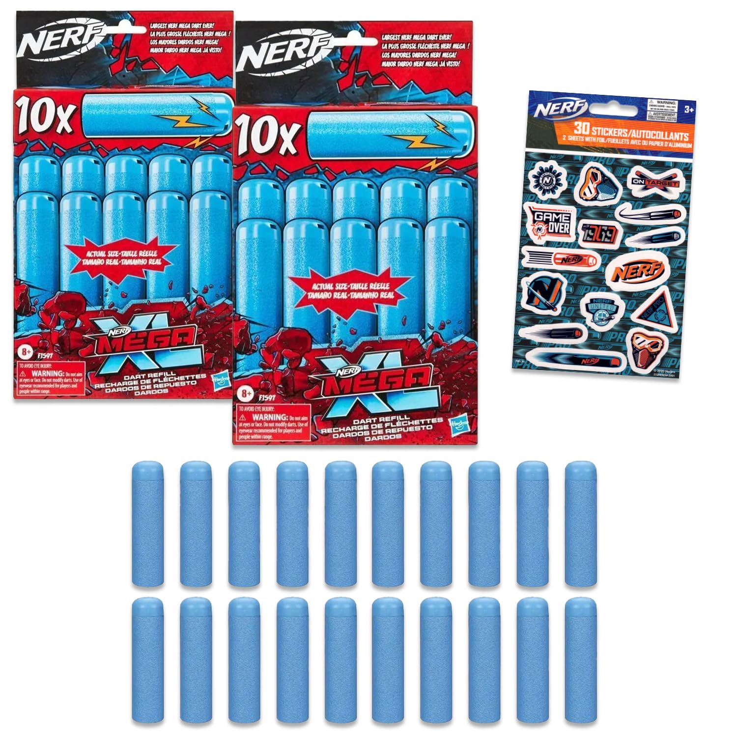 Toosci - Paquete de 60 piezas de repuesto de Mega Dart de 9,5 cm compatible con pistolas Nerf Mega y Mega Pack de balas de repuesto para pistolas N-Strike Mega Series Toosci - Paquete de 60 piezas de repuesto de Mega Dart de 9,5 cm compatible con pistolas Nerf Mega y Mega Pack de balas de repuesto para pistolas N-Strike Mega Series