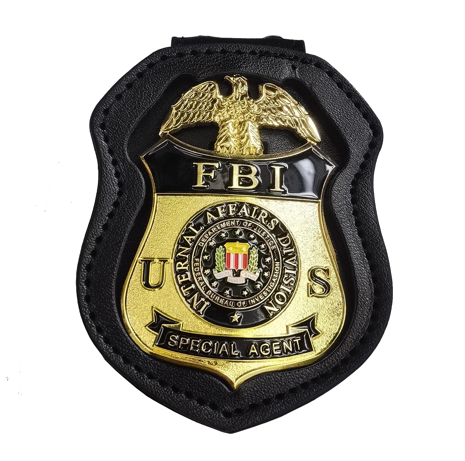 DOGOZ US FBI Interne Angelegenheiten Division Special Agent Abzeichen Mit Eingelegtem Lederetui, Kostüm Dekoration Prop