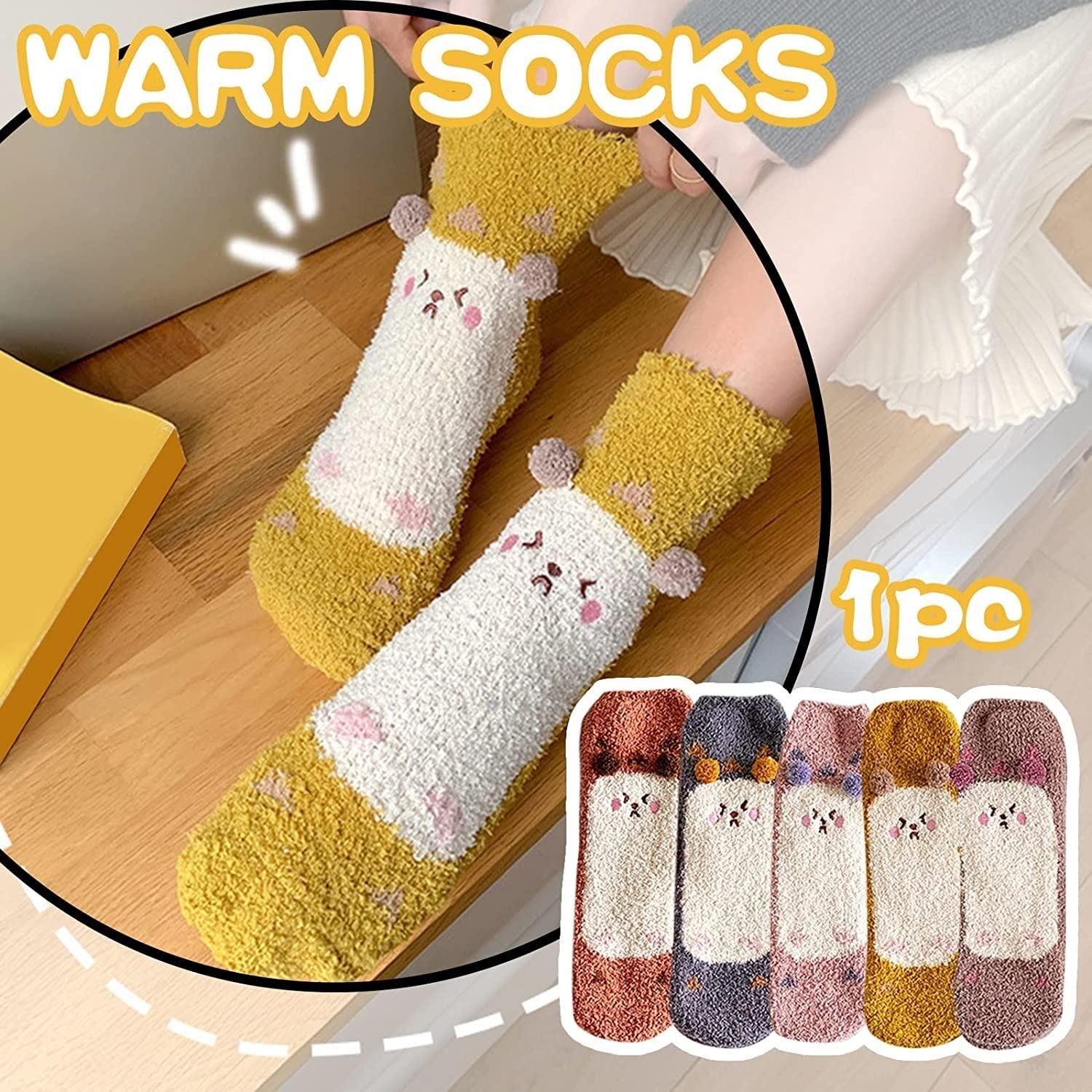 Wintersocken Bettsocken 3 Paar Thermosocken Mit Pom Poms Winter Damen Flauschig Super Weich Warm Verdickt Gemütlich Flauschig Warme Flauschige Socken