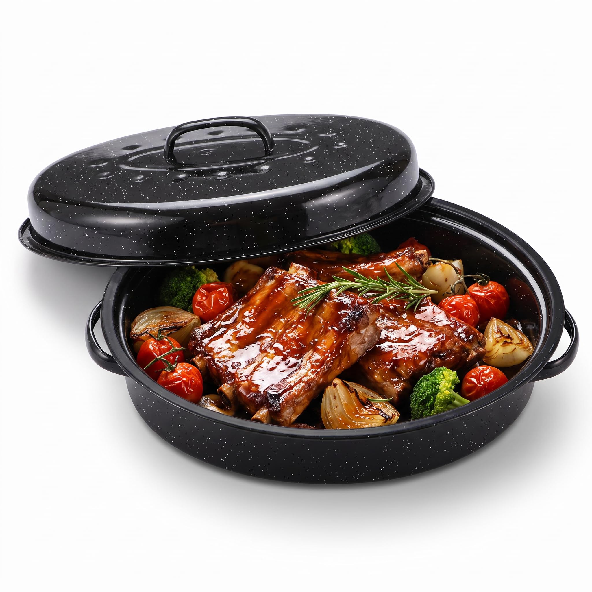 15' Oval Roasting Pan With Lid