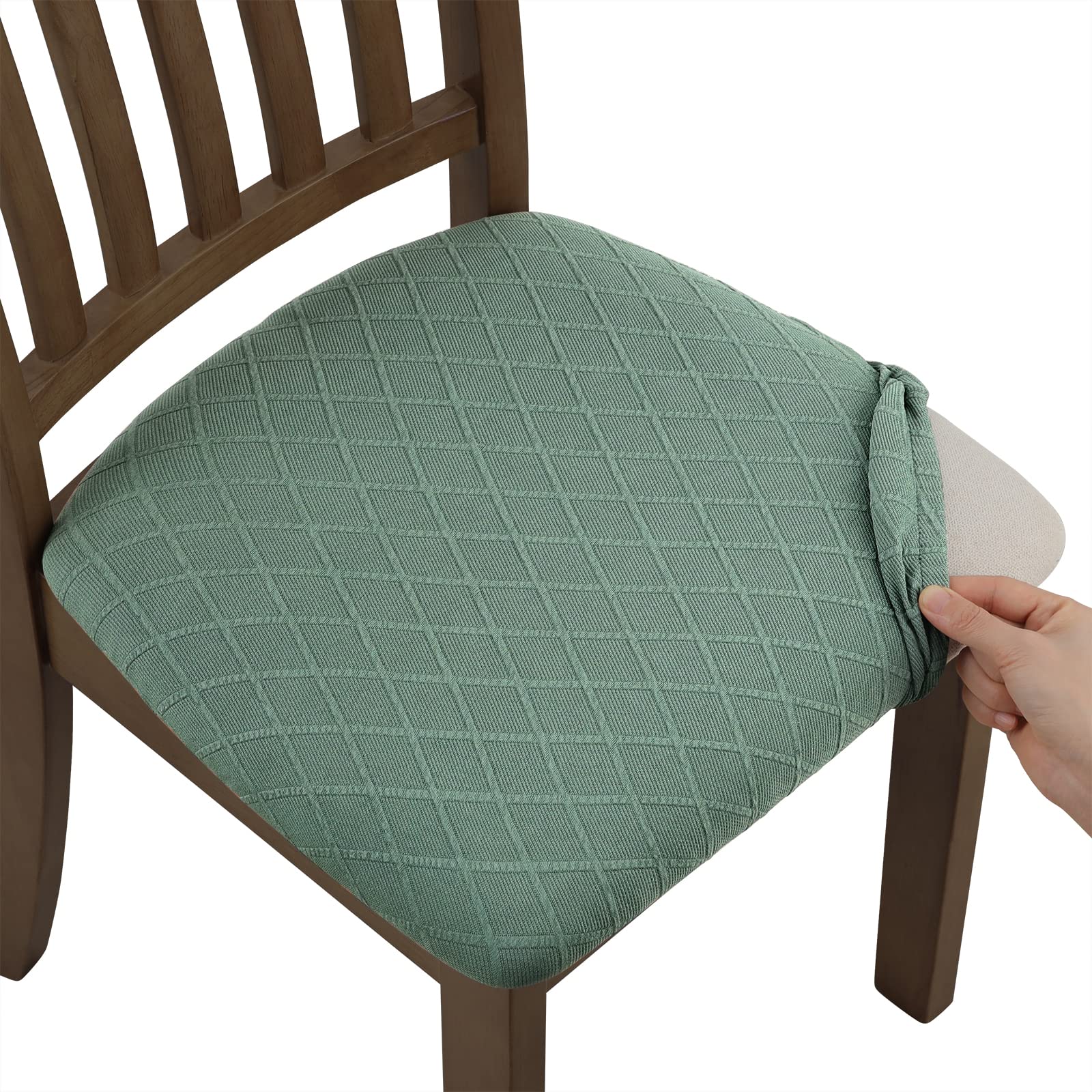 Fuloon Chair Cover Elastic Spandex Jacquard Dining Chair Seat Covers Removable Washable Seat Cover Stretch Protective Cover Protector Cover for Dining Room/Office