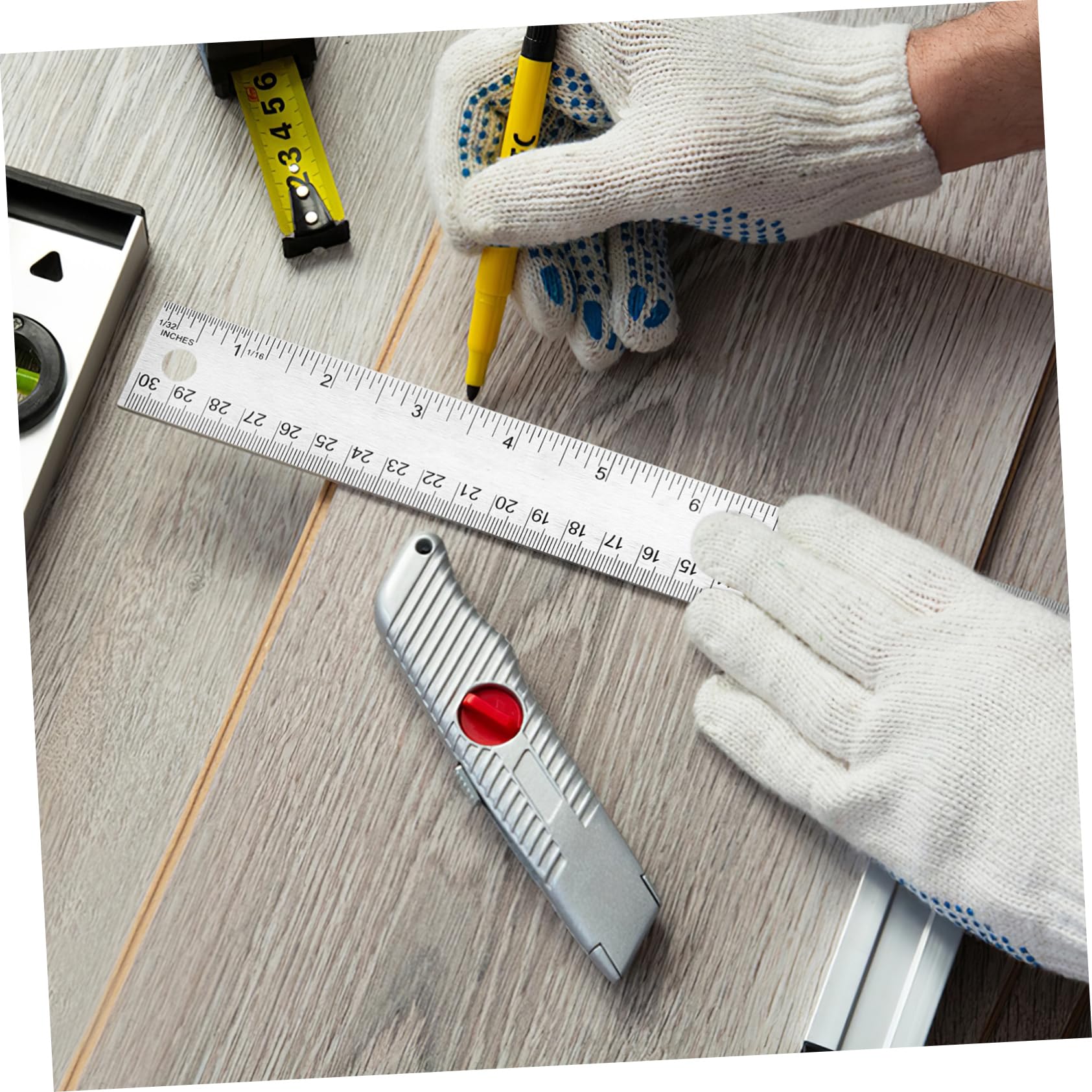 NUOBESTY 6stücke -lineale Mit Korkunterlage Präzise Messwerkzeuge Für Büro Schule Und Kreative Projekte rutschfeste Langlebige Und Vielseitige Zeichengeräte