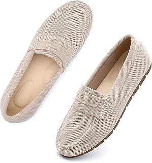 Loafers for Women Comfortable Slip On Walking Shoes Womens Dressy Casual Work Flat Knit Shoes
