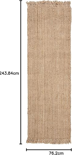Miniatura 8 de Safavieh Natural Fiber Collection - Alfombra de pasillo de 2 pies 6 pulgadas x 8 pies, natural, hecho a mano, yute con flecos, ideal para zonas de