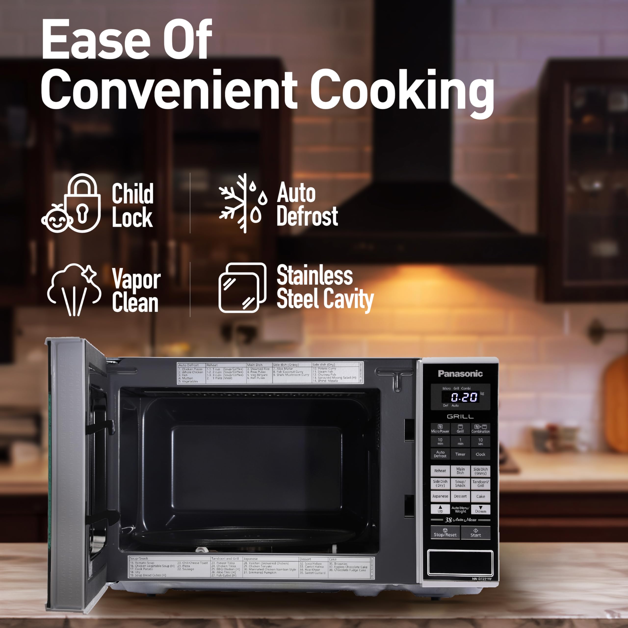 Panasonic NN-GT221WFDG 20L Grill Microwave Oven