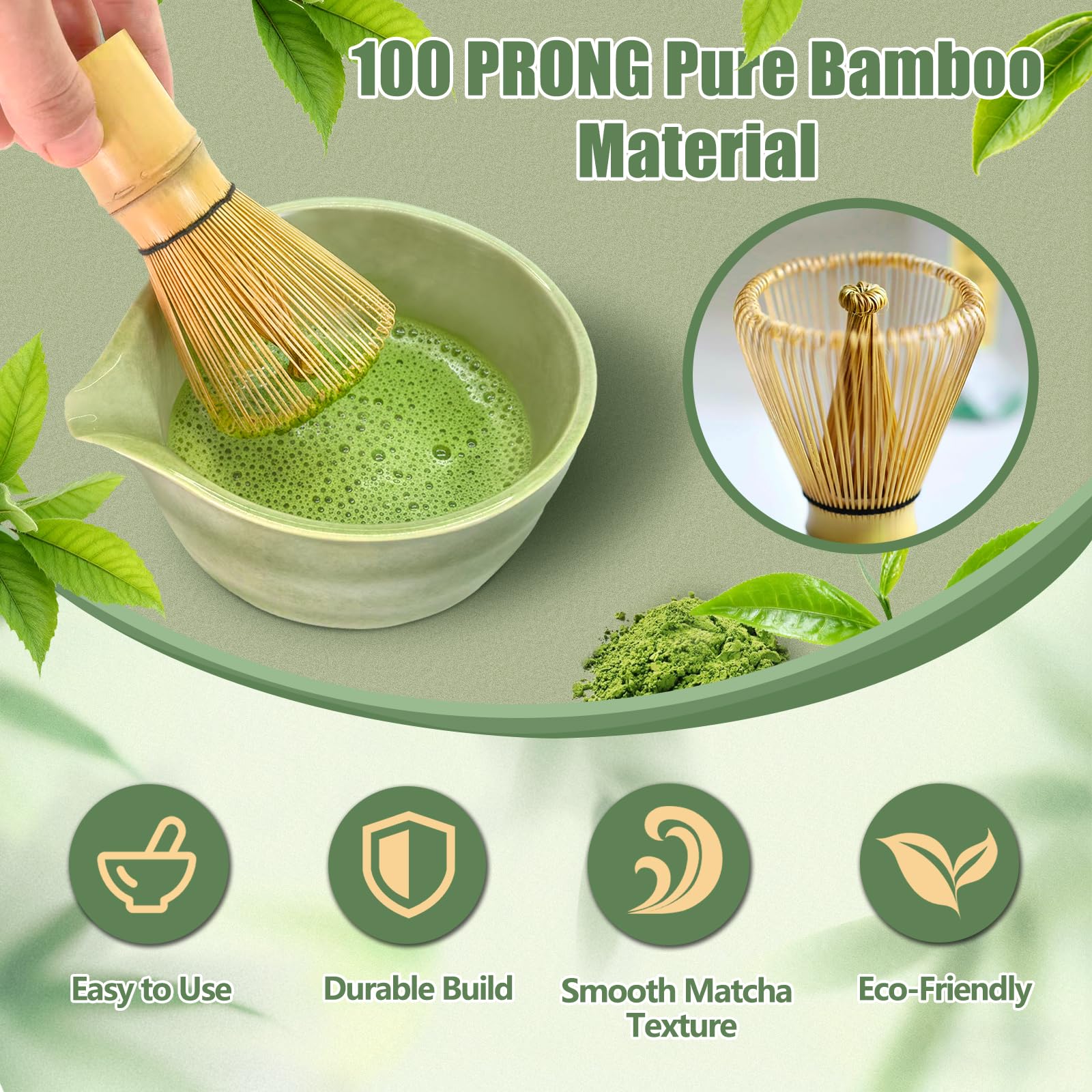 Trzepaczka do matchy, EnGiTores 6-częściowy zestaw ceramicznych matcha, zestaw do matchy na ceremonie, zestaw do przygotowania śniadania/matcha latte, trzepaczka do matchy z 2 filiżankami do matchy