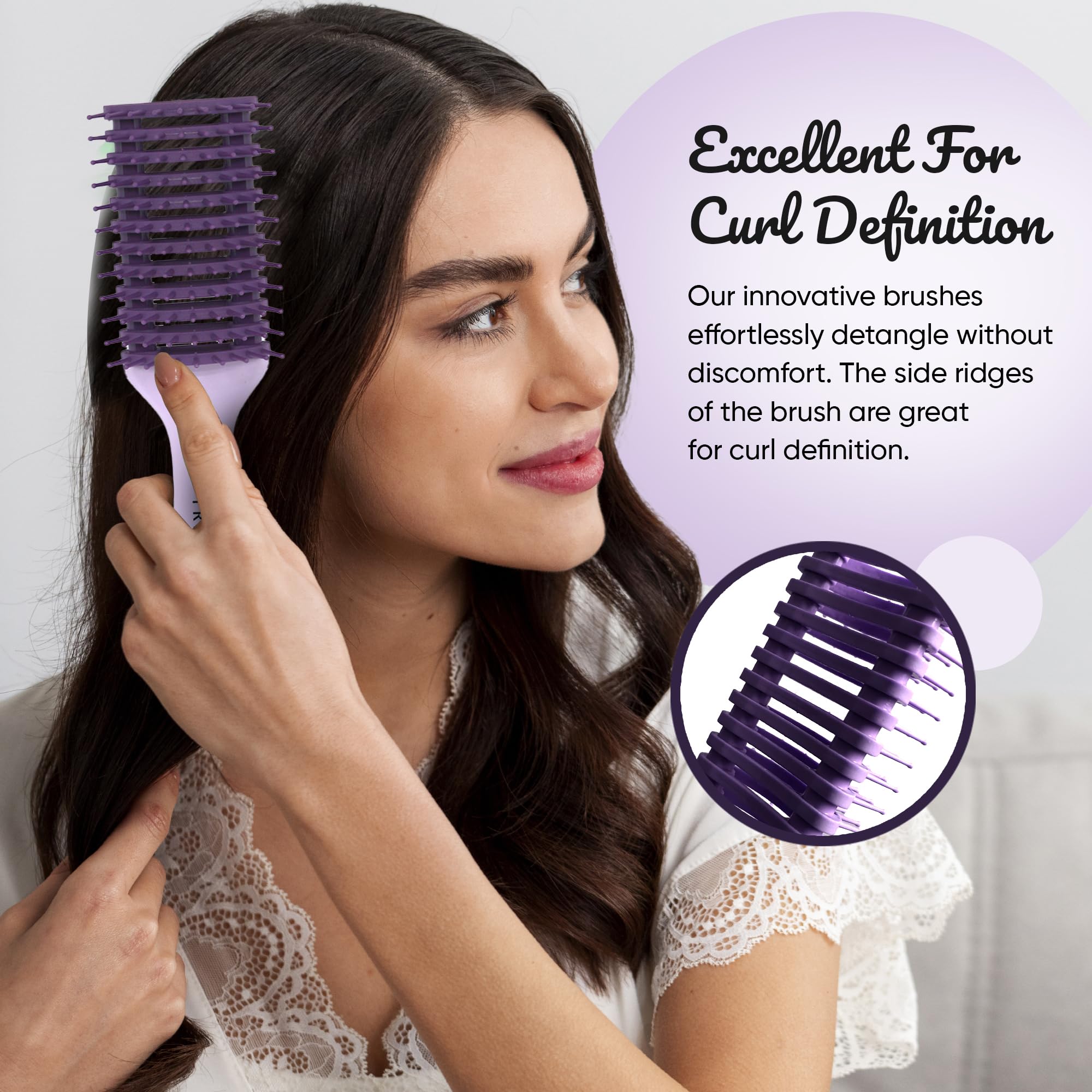 The OG Detangle Hairbrush for Curly Hair, Detangle Wet & Dry Hair, Blow Dry Brush, Curl Defining Brush, Slick Back Hair Brush - Image 2