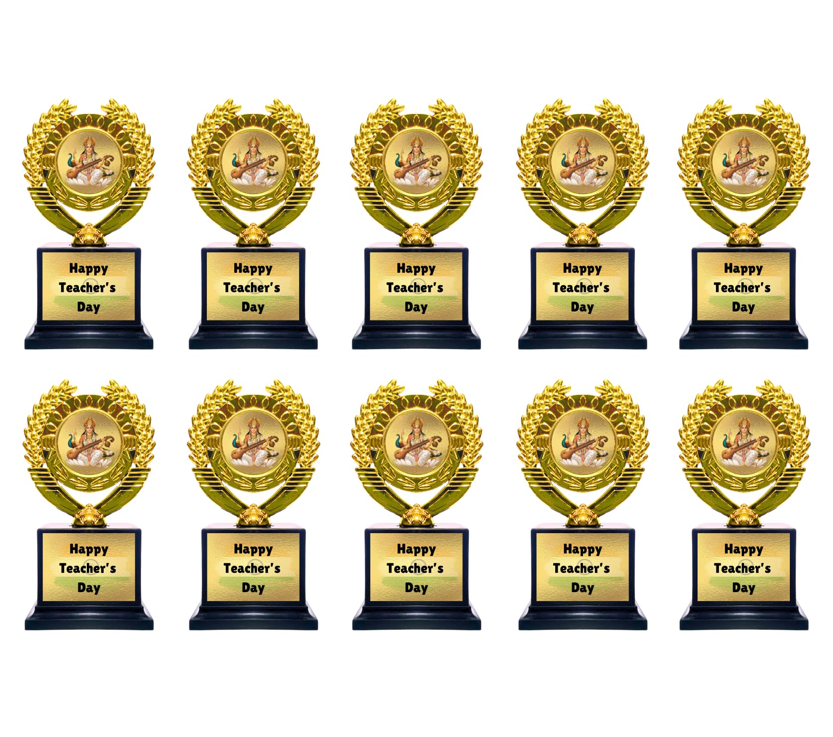 Affordable Teachers Day -5th September Golden Trophy by Super Collection | Fiber - 6CM x 12CM (Small) | Castle Award for School & College Functions, Employees, Gifts, Appreciation (Set of10) (B0DCZQP4YZ) Amazon Price History, Amazon Price Tracker