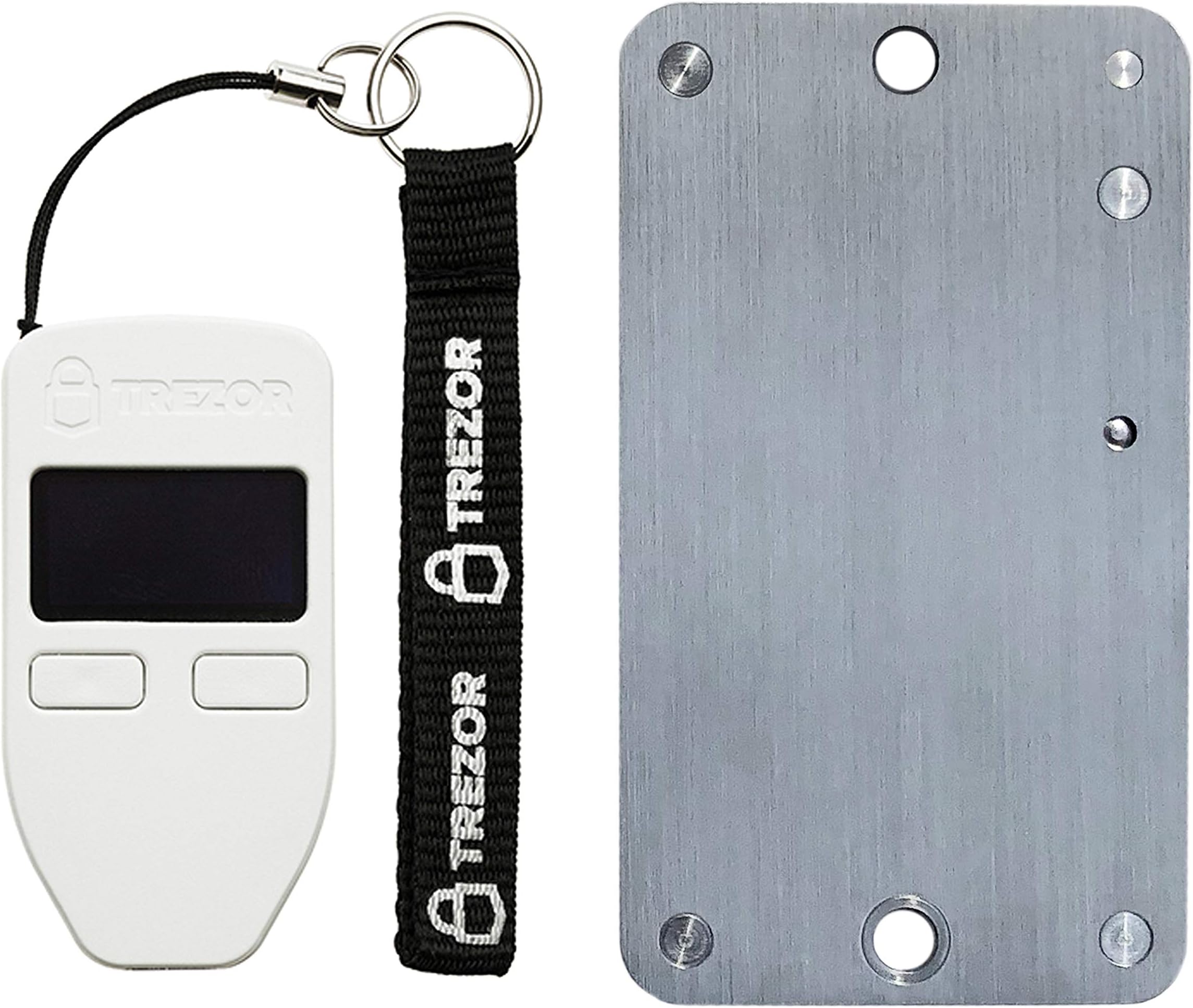 Trezor White Cryptocurrency Wallet & SteelWallet Indestructible Hardware Wallet Backup (white)