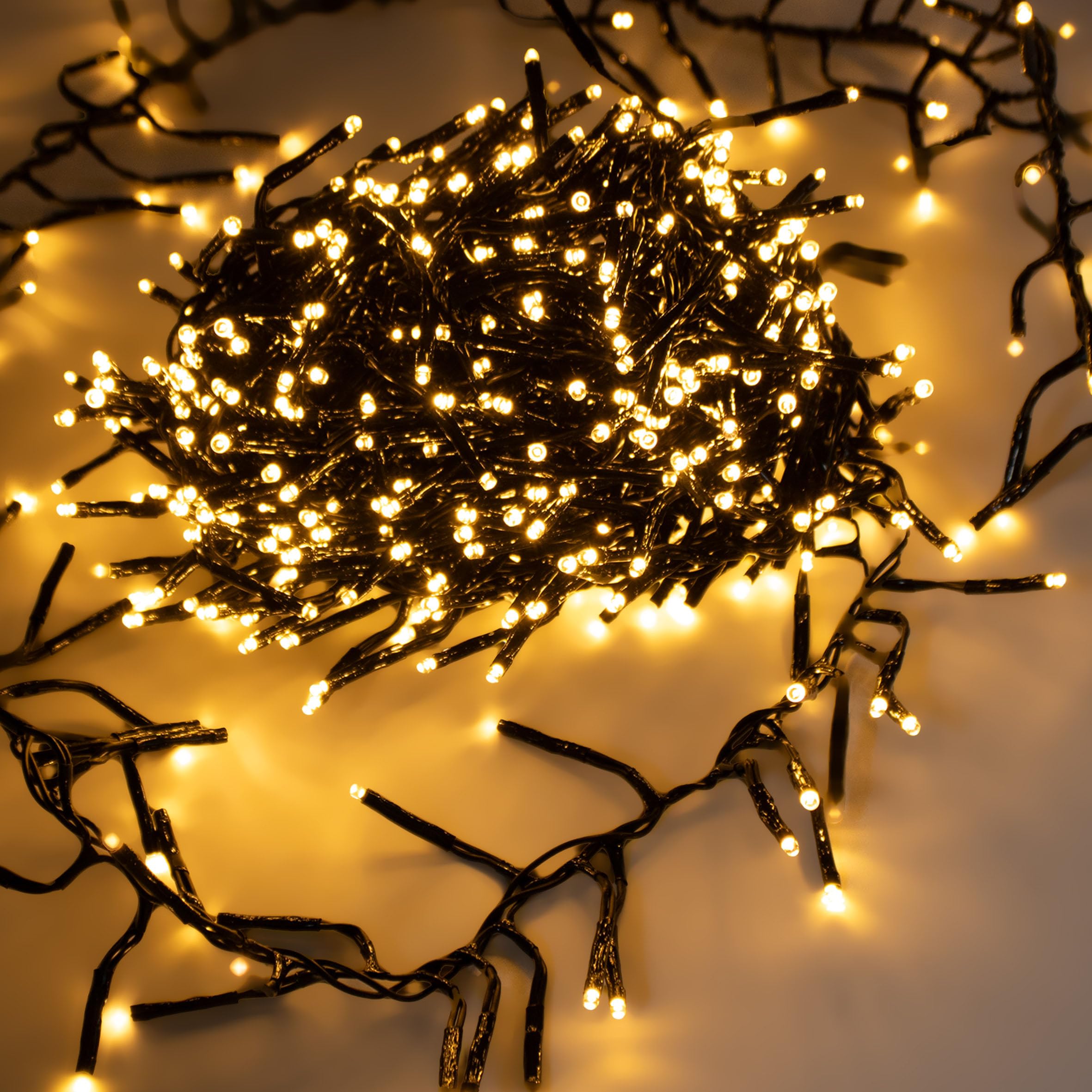 Büschel Lichterkette soft gold 4,2 m dimmbar mit Timer für Außen - 448 LED | Outdoor Weihnachtslichterkette extra warm weiß mit Stecker