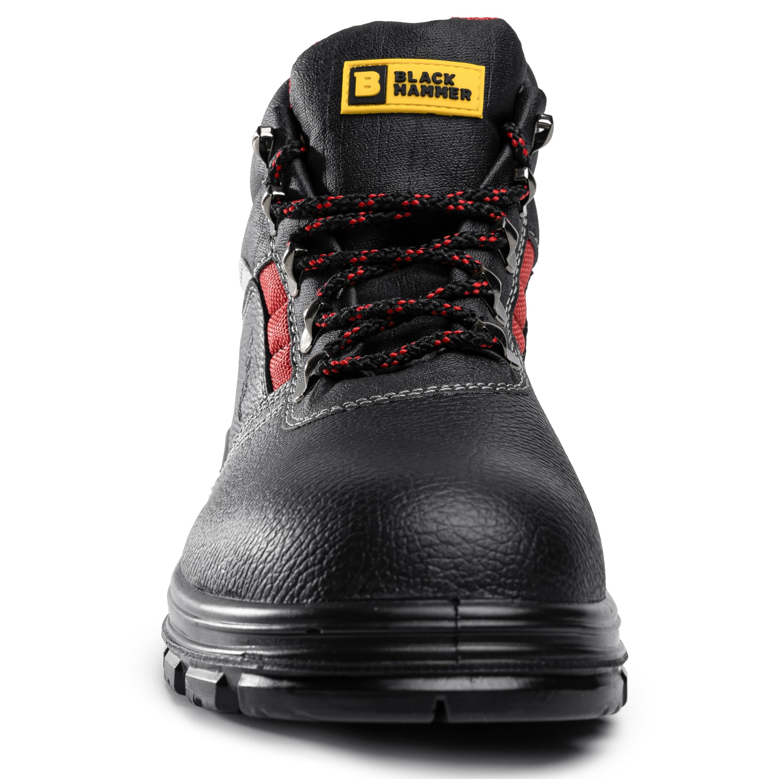 BLACK HAMMER Bottes de sécurité en cuir noir pour homme S3 SRC Embout en acier Bottines de travail 5993