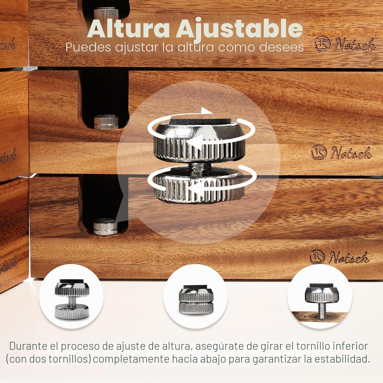 NOTSEK Estación de prensado de madera de nogal de 54 mm, para portafiltros de 51 mm y 54 mm, para cafetera espresso, accesorios baristas