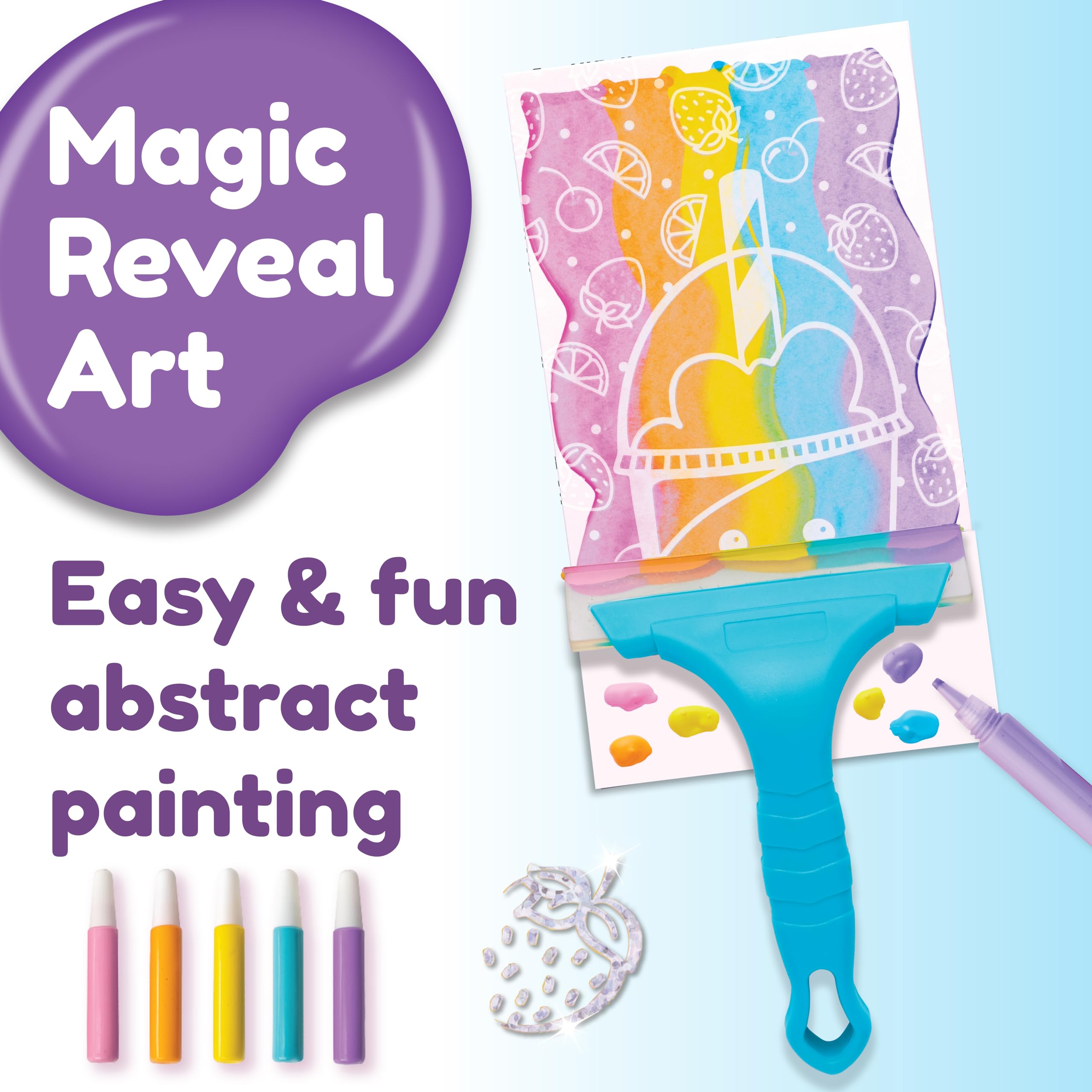 Creativity for Kids Squeegeez Magic Reveal Art Kit: Kawaii - Arts and Crafts for Kids, Gifts for Girls and Boys (Ages 7+)