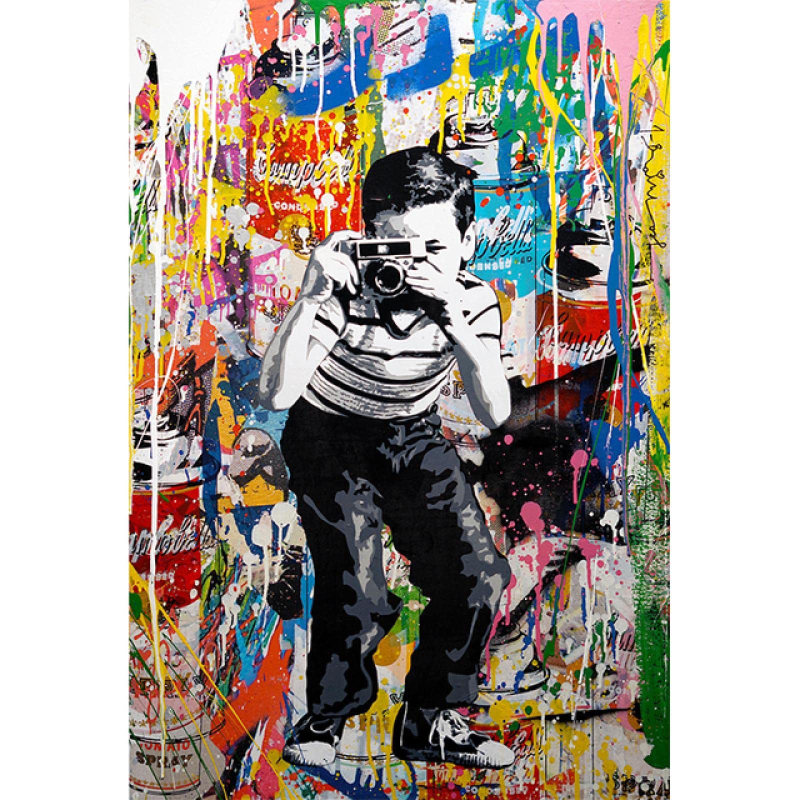 Graffiti Bowie The Queen Pop Banksy Street SINGLE TOILE murale ART