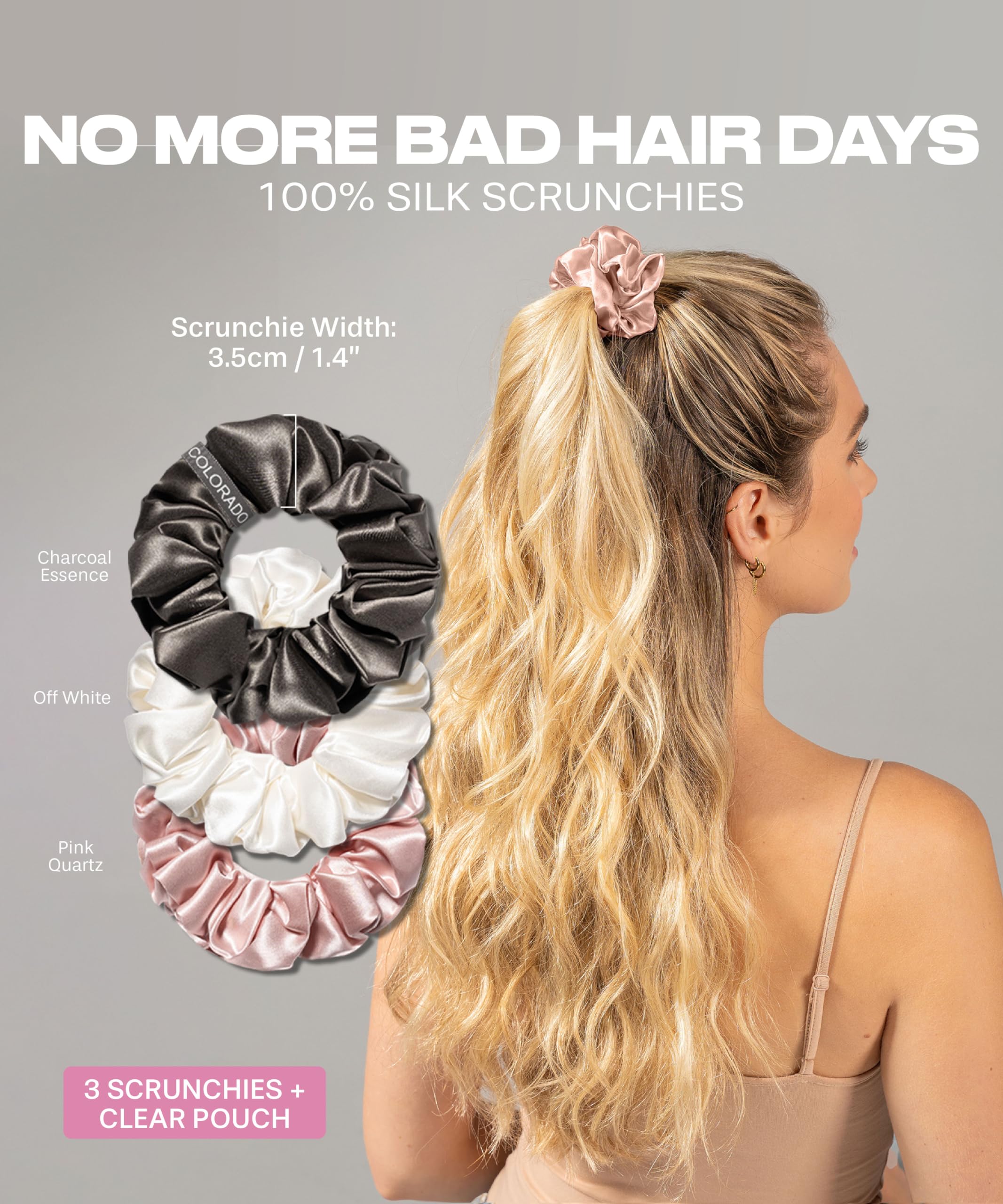 Luxurious Mulberry Silk Scrunchies No-Slip Hair Ties Gentle Hold Ponytails Sleep Amazon.com : SUNDAYSILKS™ Luxurious Mulberry Silk Scrunchies  main image 3