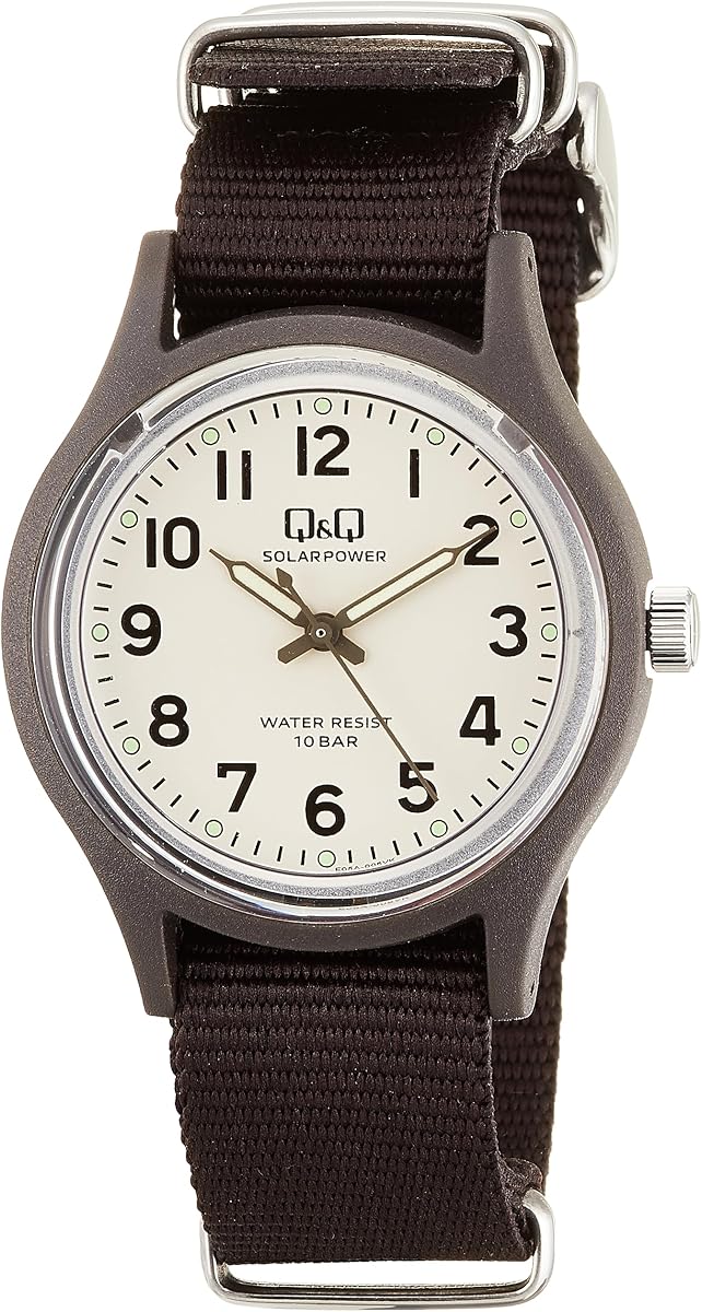 Reloj de pulsera solar analógico Citizen Q&Q, resistente al agua hasta 10 ATM, correa de nylon