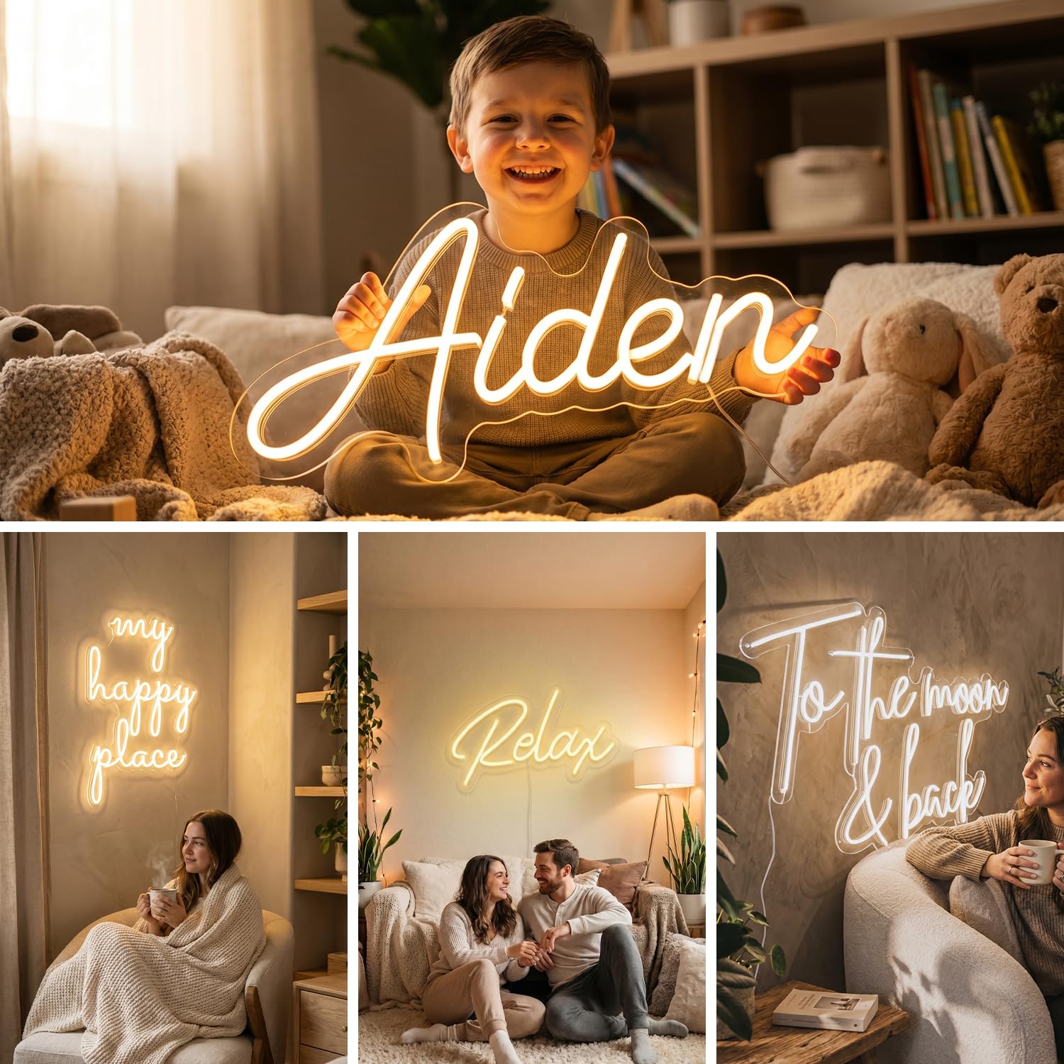 Neon Schild Personalisiert LED Namen Leuchtschriftzug Personalisiert Neonlicht Schriftzug für Wanddekoration Hochzeit Bar Geburtstag Party Geschäft Salon