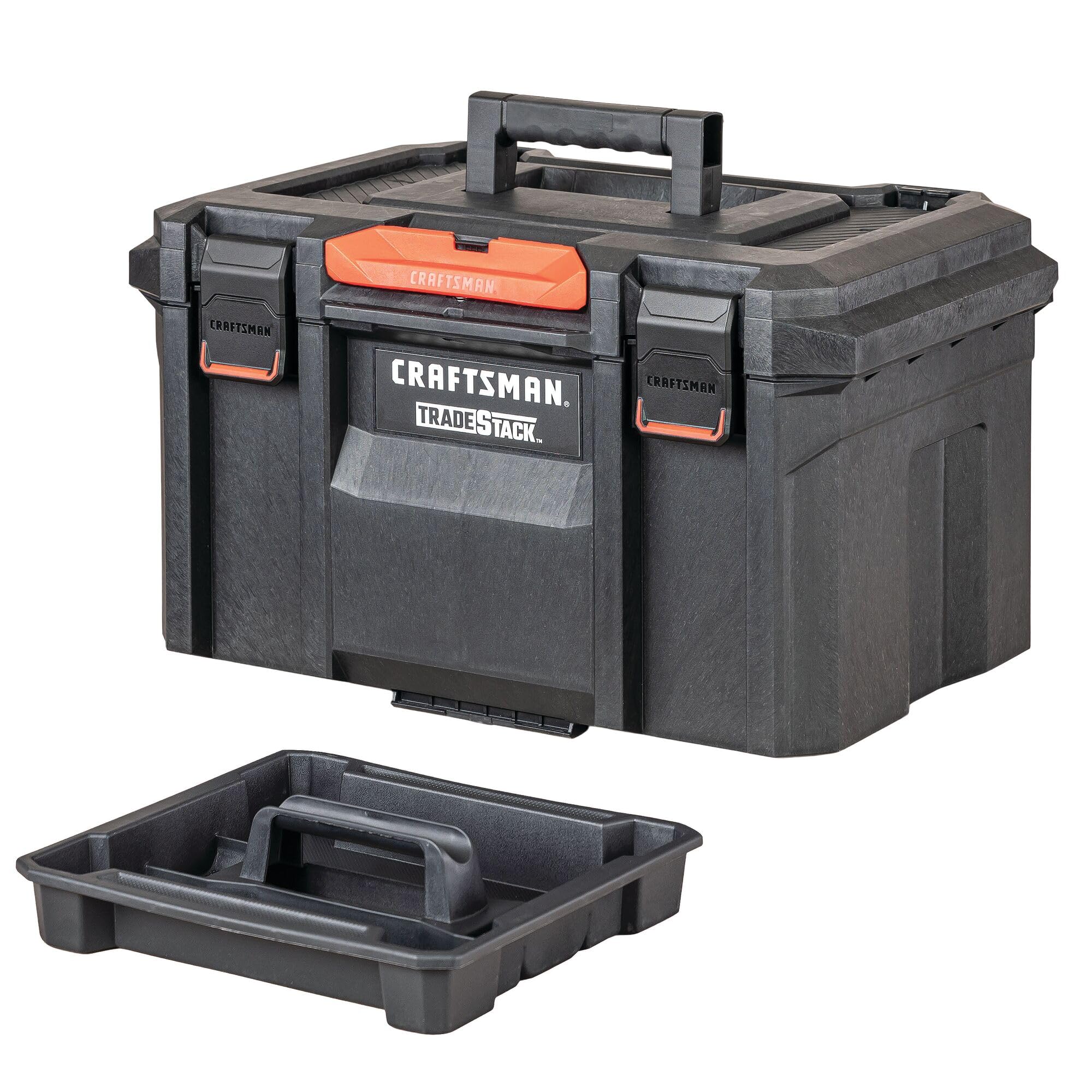 CRAFTSMAN TRADESTACK System 21.625-in-Drawer Tool Box, Black, Structural Foam, Lockable (CMST21430)
