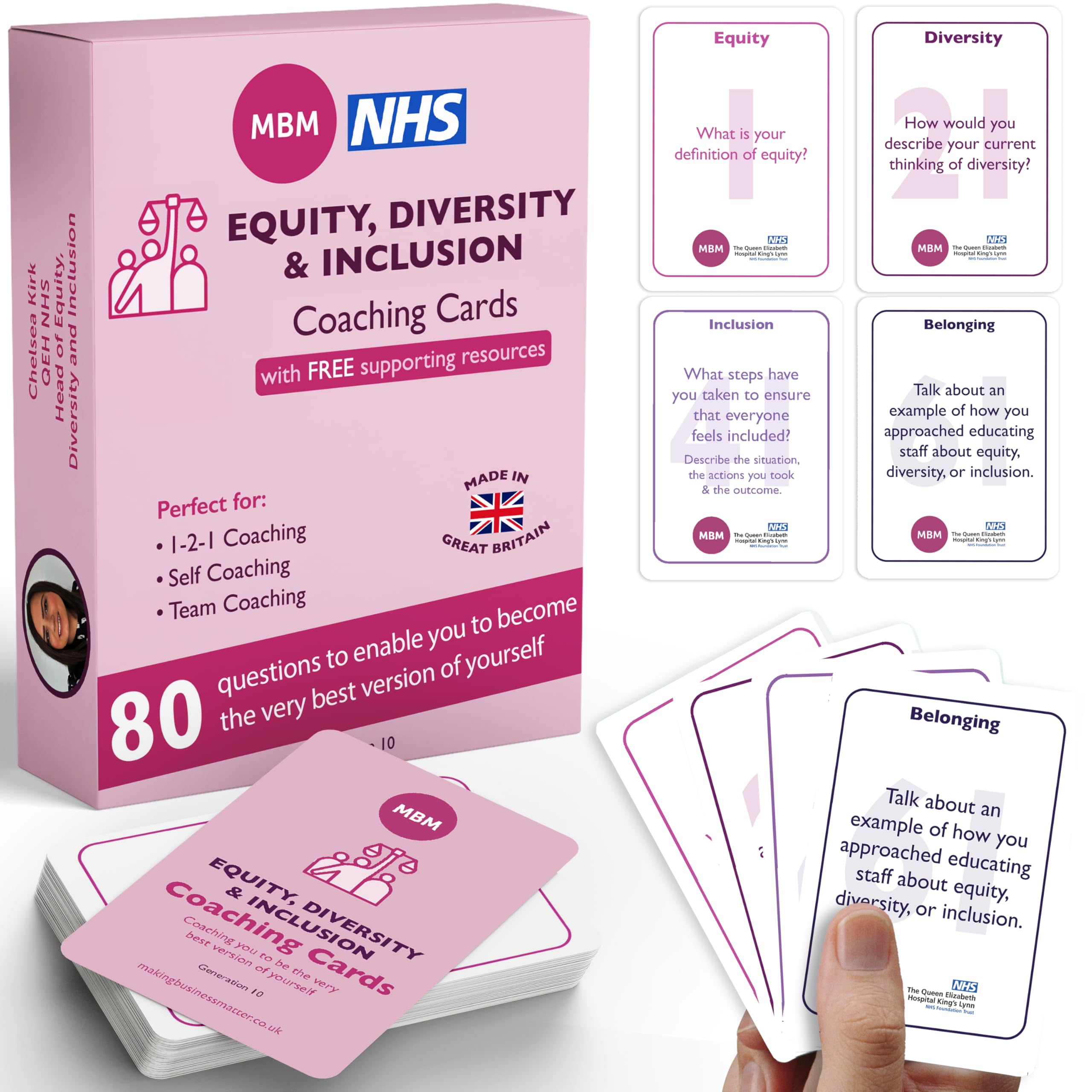 MBM 80 NHS EDI Coaching Cards – Inclusive Leadership Development & DEI Team Activities | Foster Diverse Teams, Emotional Intelligence & HR Diversity Training Tools