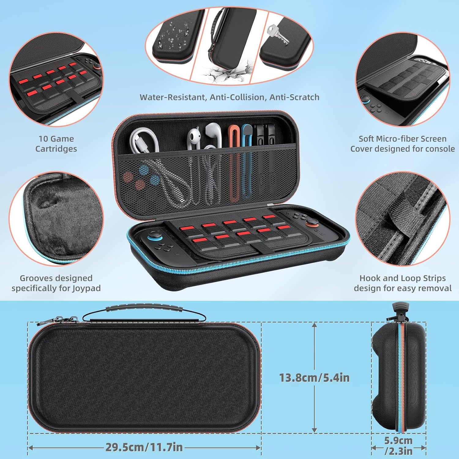 Switch 2 Accessories, Bundle Case for Nintendo Switch 2 (2025), MENEEA 20-IN-1 Kits: Carrying Case, Controller Charger Dock, Grips for Joy Con,Steering Wheels for Mario Kart,Protective Cover for Controller Console for Switch 2 (Black) 4 816YzO2no9L. SL1500