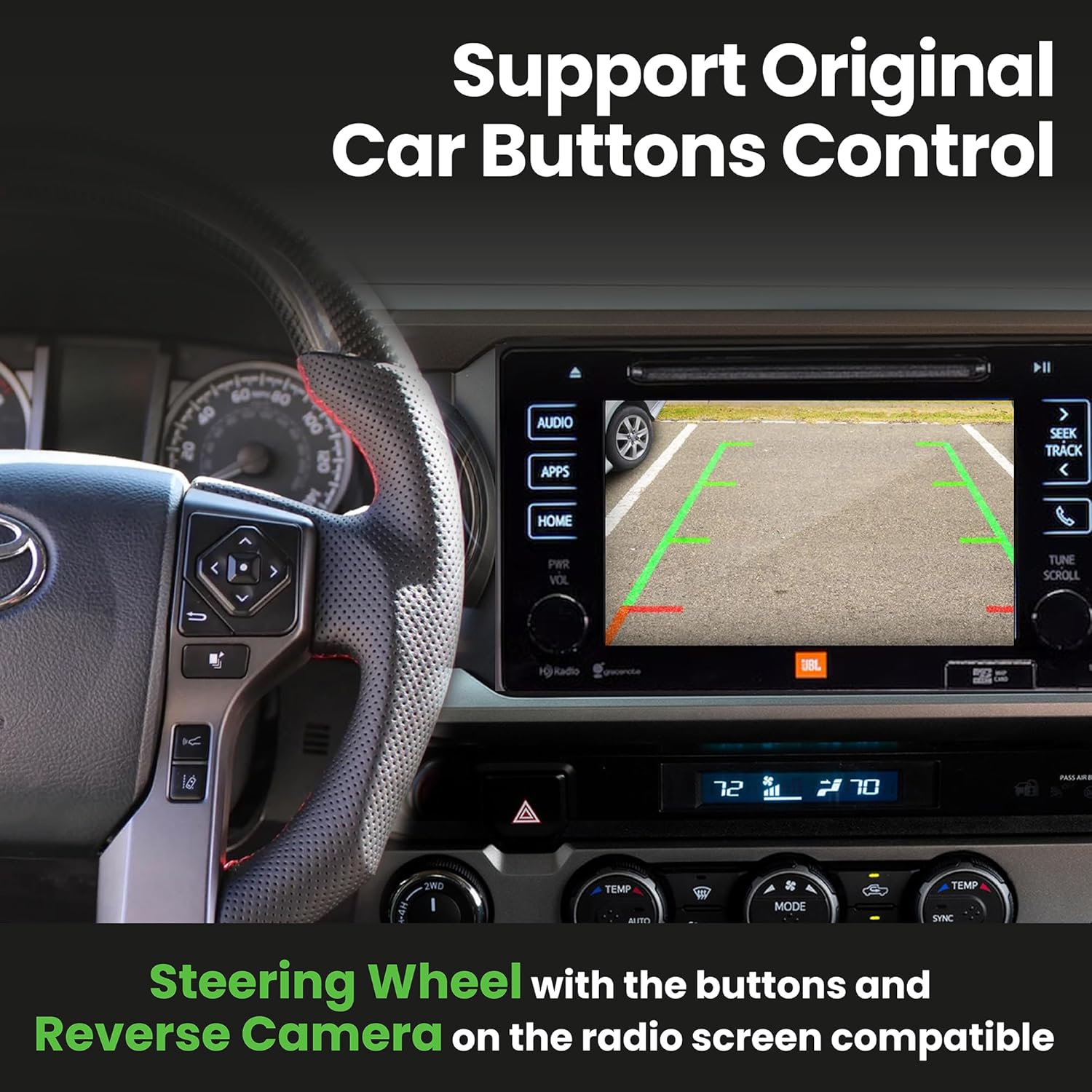 Wireless/Wired Adapter for CarPlay Android Auto Compatible with Toyota Tacoma 2014-2019 Entune 2.0 High Definition Audio High Screen Resolution.