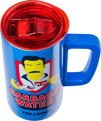 Miniatura 3 de Silver Buffalo Ted Lasso Garbage Water - Taza de café de acero inoxidable de doble pared con asa, 15 onzas
