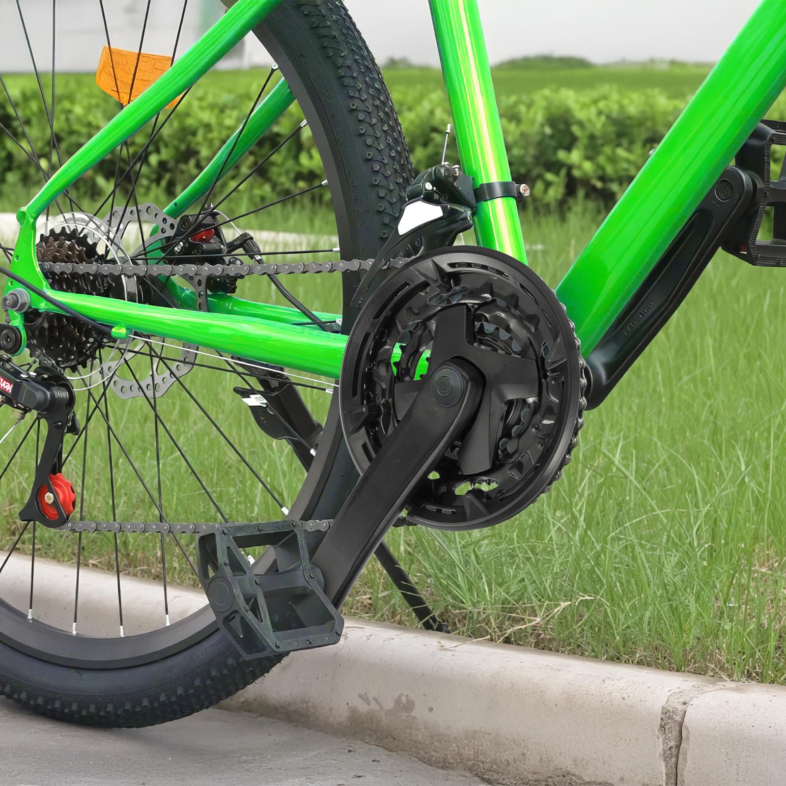 Guarnitura per bicicletta, 42T, 32T, 22T, 170 mm, set di guarniture quadrate per bici da città a 1/3/6/9 velocità, fat bike, e-bike, bici pieghevole
