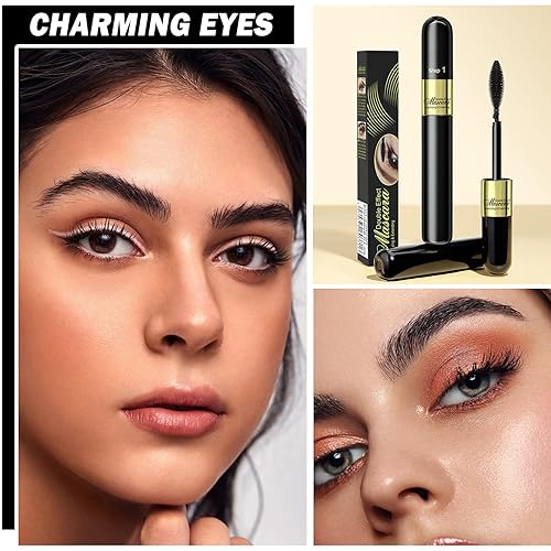 Miniatura 7 de Máscara de pestañas 2 en 1, para dar volumen y alargar el cabello, extensiones de pestañas líquidas, 5 veces más larga, impermeable y lavable,