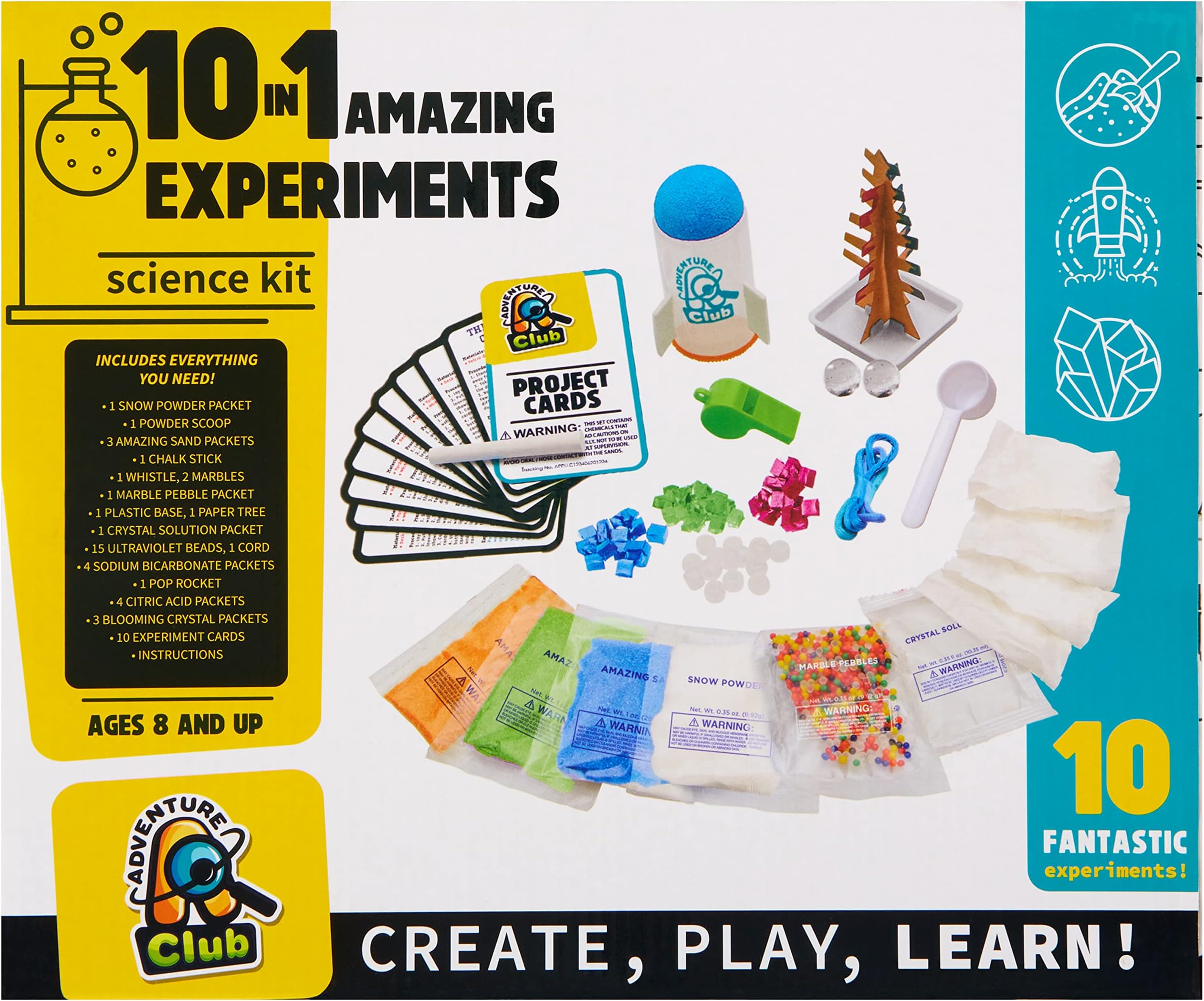 ADVENTURE CLUB 10 in 1 Experiments Science Kit, Multicolor