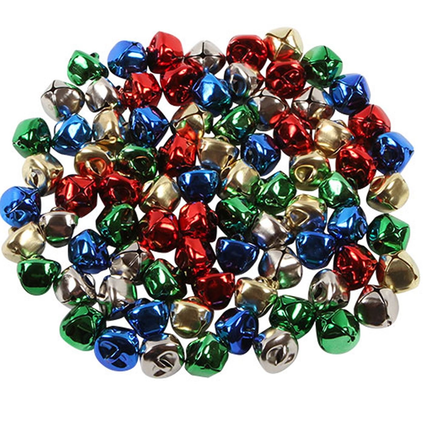 BCreative Multi Coloured Jingle Bells 15mm Pack of 80